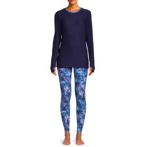 Climate Right Cuddl Duds Thermals Top & Legging Jersey Set - pajamas or layering
